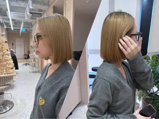 ショート カラー 韓国レイヤー/髪質 改善/縮毛🤍吉田のヘアスタイル