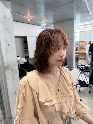 ミディアム カラー パーマ 誰よりも丁寧なカット 🍀小林輝のヘアスタイル
