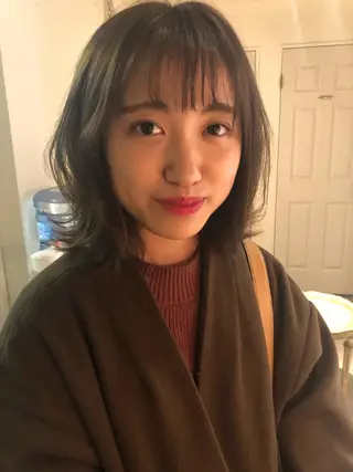 ミディアム カラー パーマ美容師 hanaのヘアスタイル