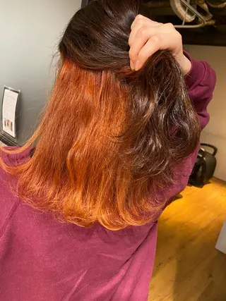 セミロング カラー ヘアアレンジ 久米 治仁のヘアスタイル