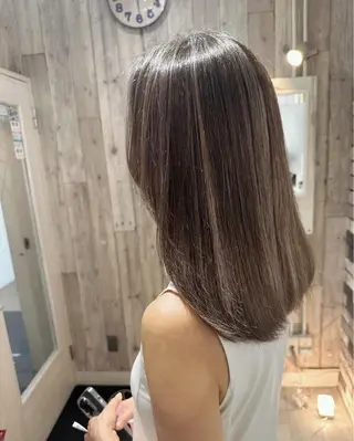 セミロング カラー 銀座透け感大人カラー 🌴フルカワのヘアスタイル