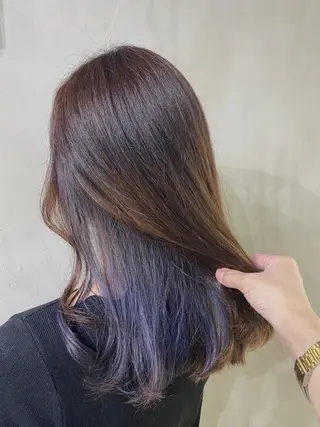 セミロング カラー レイヤーカットとハイ トーン/HIROKIのヘアスタイル