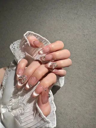 ネイル I-nailロング /ワンホン/キラキラのネイルデザイン