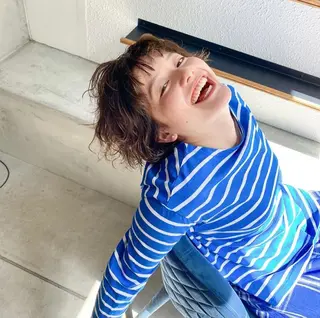 ショート カラー パーマ ヘアアレンジ メンズ キッズ パーマスタイル🔅 sayacaのヘアスタイル