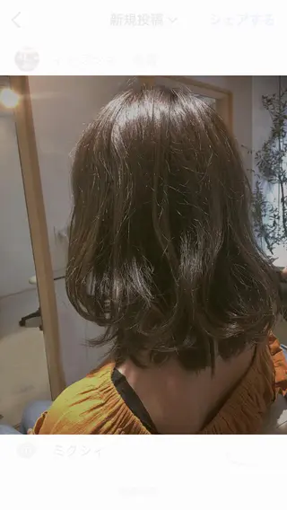 セミロング カラー 安永 涼のヘアスタイル