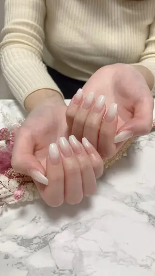 ネイル はな💎ネイル ワンホン、長さ出しのネイルデザイン