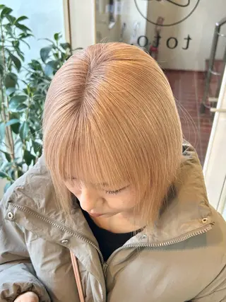 ミディアム カラー 韓国ボブ/レイヤー/ ハイトーン/まなみのヘアスタイル