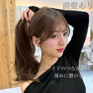 セミロング カラー 似合わせレイヤー/ 透明感カラーのヘアスタイル