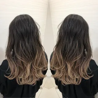 セミロング カラー 得能 雅人のヘアスタイル