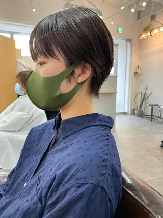 ショート カラー パーマ/透明感カラー /ボブ/吉田一生のヘアスタイル