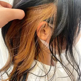 ミディアム カラー ヘアアレンジ オザキクウガ/ ブリーチ/髪質改善のヘアスタイル