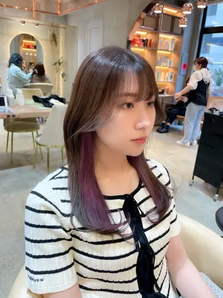 セミロング カラー レイヤー/韓国ヘア 縮毛矯正🫧鈴木颯のヘアスタイル