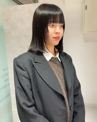 ミディアム デザインパーマ/ 艶カラー/ボブのヘアスタイル