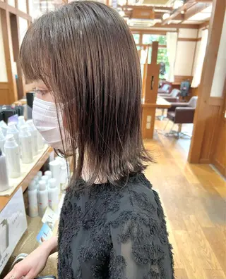 ミディアム カラー パーマ Artist 藤﨑紘成のヘアスタイル