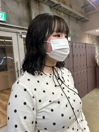 ミディアム カラー パーマ 小川真歩/パーマ /暖色オリーブのヘアスタイル