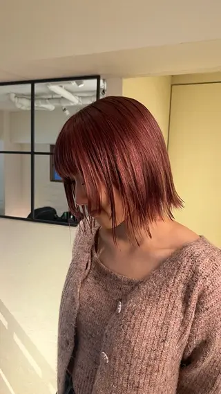 ショート カラー 加藤好/カットモデル /暖色カラー🍒🧡のヘアスタイル