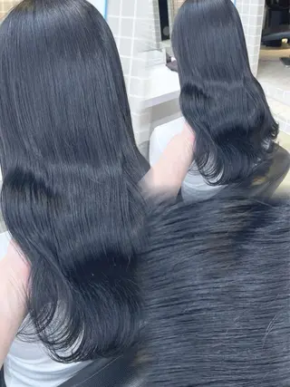 セミロング カラー パーマ ヘアアレンジ メンズ キッズ 🦋韓国レイヤー｜ 透明感グレージュ🦋のヘアスタイル