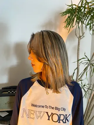 ミディアム KOU×北谷× BY MY SIDEのヘアスタイル