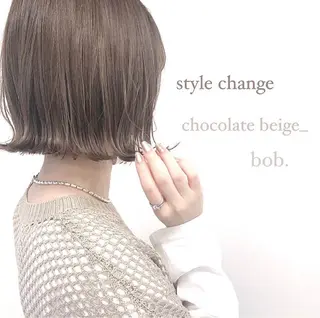 ミディアム misaki🎀 まろみ透け感カラーのヘアスタイル