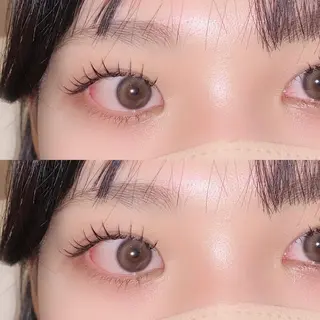 マツエク・マツパ 肌に馴染むハイトーン /ミルクティーカラーのヘアスタイル