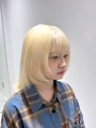 ショート カラー 透明感ハイトーン特化 /ケアブリーチ/莉駒のヘアスタイル