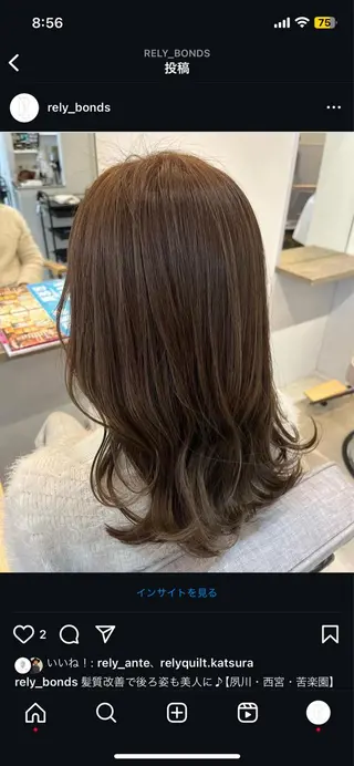 セミロング 特化✨透明感カラー 白髪染め✨住田緋菜のヘアスタイル