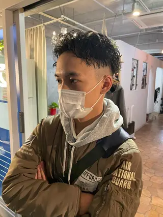 パーマ メンズ フリーランスシェアサロンルレイル所属・心斎橋/メンズ /ルレイル/地形真希のヘアスタイル