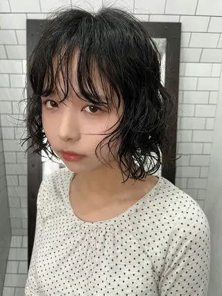 ショート 紙屋町ショート /ボブ　パーマ河内蓮のヘアスタイル