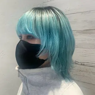 ミディアム カラー ヘアアレンジ アニメ髪・ウルフ🦇 樋口莉夏のヘアスタイル