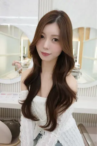 ロング 韓国くびれヘア 顔まわり新宿/さやかのヘアスタイル