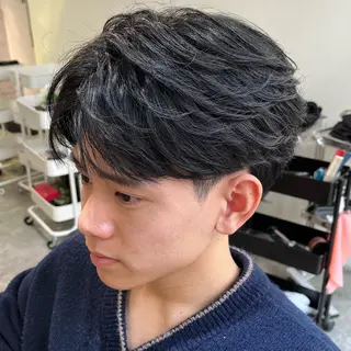メンズ フェザーパーマ🌙 毛流れ yuzukiのヘアスタイル