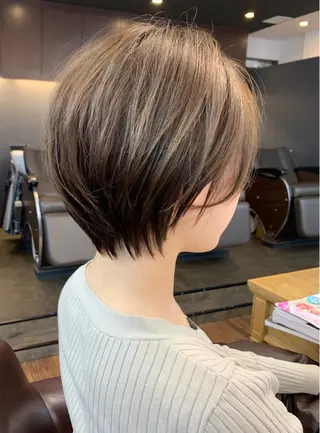ショート カラー 縮毛矯正/ショート/ レイヤー/畑中正敏のヘアスタイル