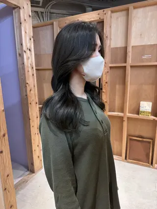 セミロング 韓国ヘア/ワンホン ちひろのヘアスタイル