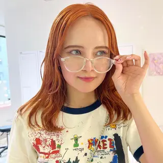 セミロング カラー 🎀ダブルカラー/ ピンク×ガーリー🎀のヘアスタイル