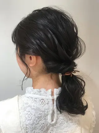 ミディアム ヘアアレンジ ✨カラー支持No.1 🧸ワキ カナコ🧸のヘアスタイル