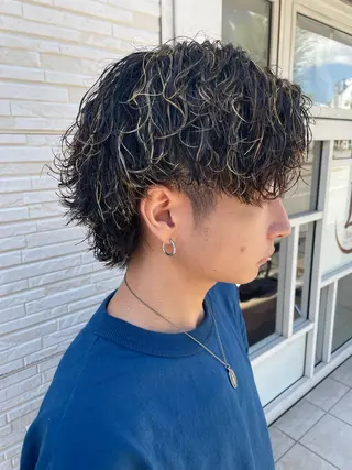 ミディアム パーマ SHUN メンズパーマのヘアスタイル
