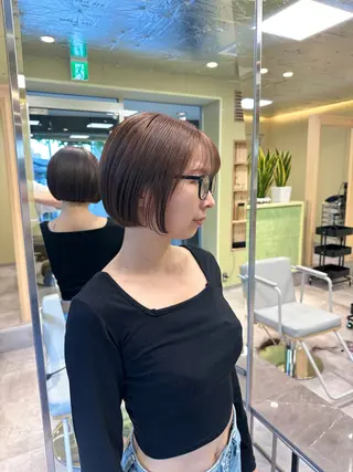 ショート ボブ/ぱつっとボブ/ 谷口 海星のヘアスタイル