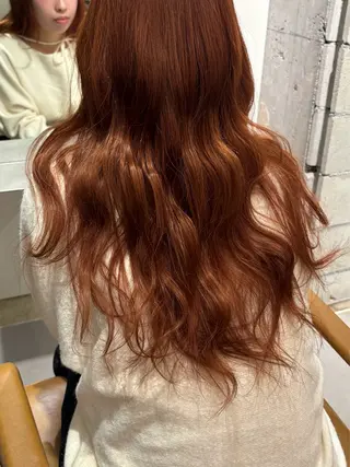 ロング カラー カットモデルレイヤー 暖色カラー モカ🎶のヘアスタイル