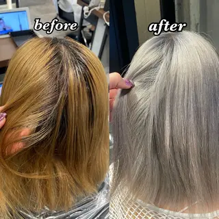 カラー 暖色/ハイトーン/ カラー/HBLのヘアスタイル