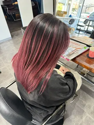 ミディアム カラー ダメージレスブリーチ /艶髪/横須賀智也のヘアスタイル