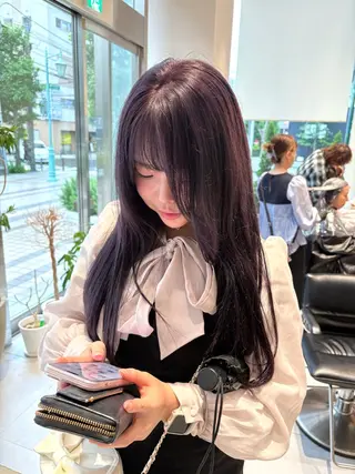 ロング カラー 風香🪼レイヤー カット/艶カラーのヘアスタイル