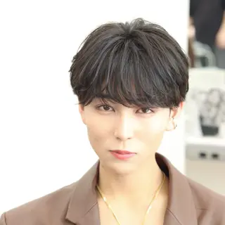 ミディアム カラー パーマ メンズ シースルーマッシュ/ メンズ/KYOHEIのヘアスタイル