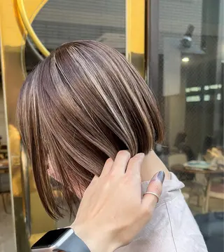 セミロング カラー 海外デザイン🇺🇸 石渡諒太のヘアスタイル