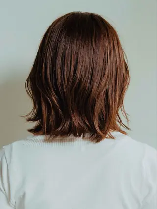 ミディアム ブリーチなしWカラー /酸性ストレート河本のヘアスタイル