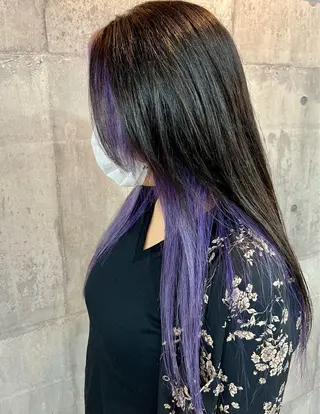 ロング カラー レイヤー/韓国 ハイトーン興津史弥のヘアスタイル