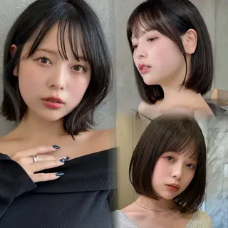 ミディアム カラー ヘアアレンジ 🫧ボブ／縮毛矯正／ 韓国／ゆーな🫧‪のヘアスタイル