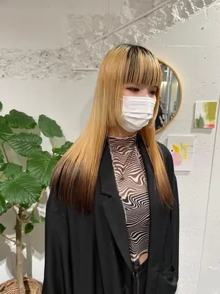 ロング カラー ウルフ/似合わせ レイヤー/RIHOのヘアスタイル