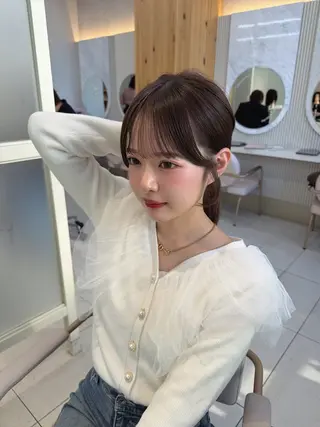 セミロング 顔周り/透明感カラー /韓国ヘア/TAKUのヘアスタイル