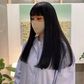 ロング casane所属・暖色・前髪カット 🎗️佐藤ゆみこのヘアスタイル