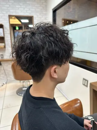 ショート パーマ メンズ 髪質改善/ブラック ヘア/リンのヘアスタイル